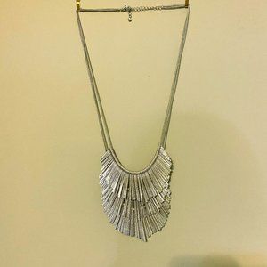 Brushed silver layered necklace